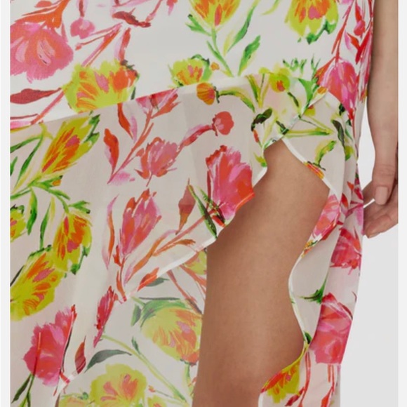 Milly Women's "Nanci Neon Botanical Ruffle Dress Size 4 - Picture 3 of 6